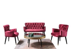 Vegas 3lü Çay Seti Divan Kreslo Dəsti Vişne Çürüğü - Vistaso Concept (1)