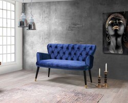 Vegas İki Yerli Divan Lacivert (indigo) - Vistaso Concept