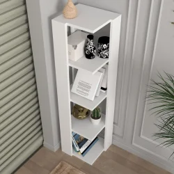 Venita Künc Kitab Rəfi - Ağ - Decoroom Collection (1)