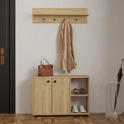 Venom Rəfli və Asılqanlı Dəhliz Dolabı - Meşə - Decoroom Collection (1)