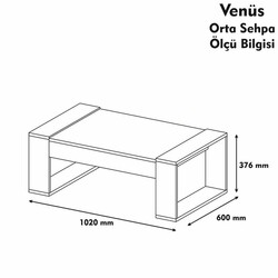 Venüs Jurnal Masası - Ceviz / Beyaz - 3
