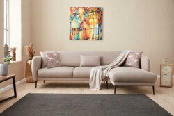 Venüs Yataqlı Açılan Künc Divan Krem Sağ - Evdebiz