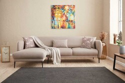 Venüs Yataqlı Açılan Künc Divan Krem Sol - Evdebiz