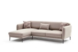 Venüs Yataqlı Açılan Künc Divan Krem Sol - 8