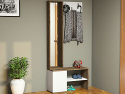 Vestay Dəhliz Dolabı - Ağ/Cəviz - Modev