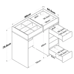 Viola Makiyaj Masası - Ağ - Ravilla (1)