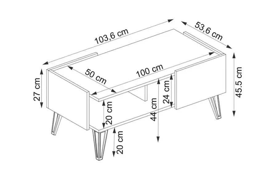 Viper Jurnal Masası - Meşə/Antrasit - 4