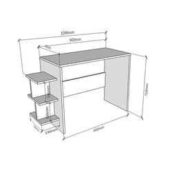 Vispo Çalışma Masası - Cəviz - 4
