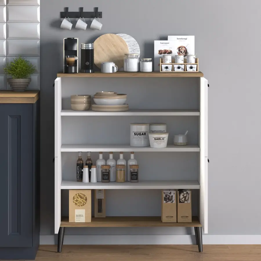 Vitra 4 Qapılı Mətbəx Dolabı - Ağ/Meşə - 3
