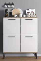 Vitra 4 Qapılı Mətbəx Dolabı - Ağ/Meşə 