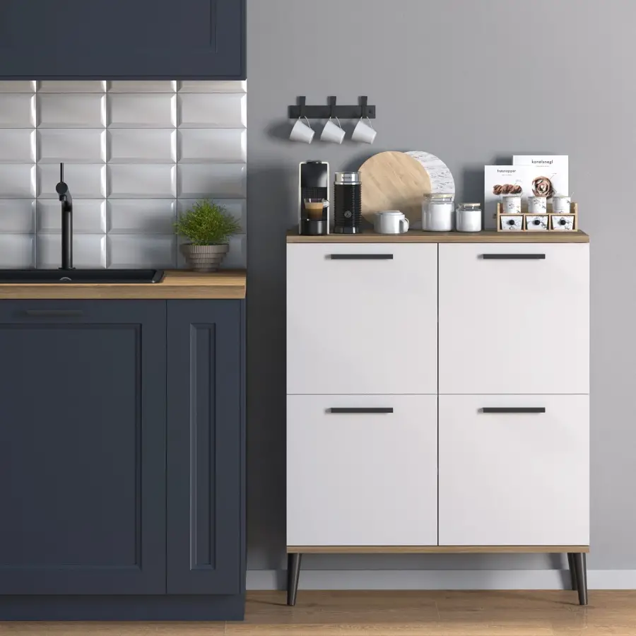 Vitra 4 Qapılı Mətbəx Dolabı - Ağ/Meşə - 2