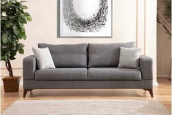 Viven Üç Yerli Bazalı Yataqlı Divan - Açıq Boz - Modev (1)