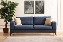 Viven Üç Yerli Bazalı Yataqlı Divan - Tünd Göy - Modev (1)