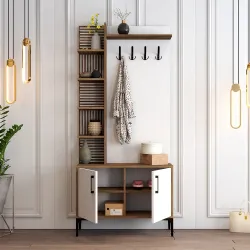 Viyana D Dəhliz Dolabı - Cəviz/Ağ - Modev (1)