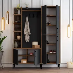 Viyana Da Dəhliz Dolabı - Cəviz/Antrasit - Modev (1)