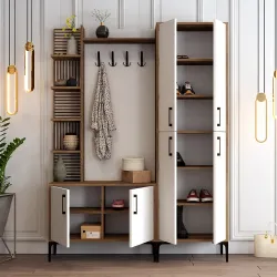 Viyana Da Dəhliz Dolabı - Cəviz/Ağ - Modev (1)