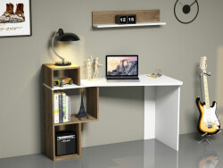 Wesley Çalışma Masası - Ağ/Cəviz - Modev