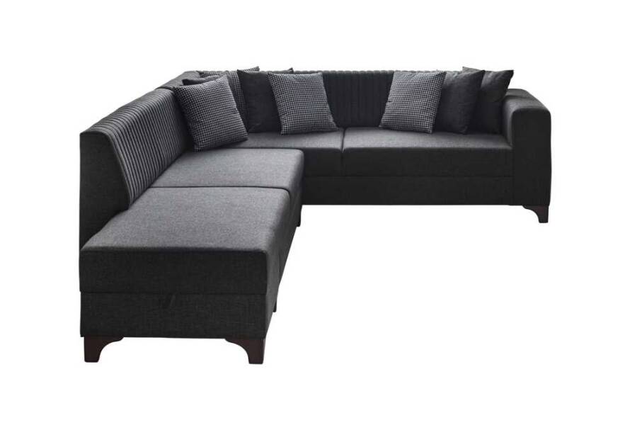 West Künc Divan Dəsti Keten - Antrasit - 7