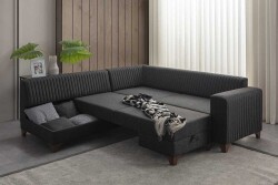 West Künc Divan Dəsti Keten - Antrasit - 5