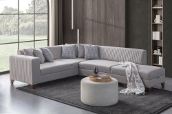 West Künc Divan Dəsti Keten - Krem - Eymense