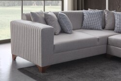 West Künc Divan Dəsti Keten - Krem - 4