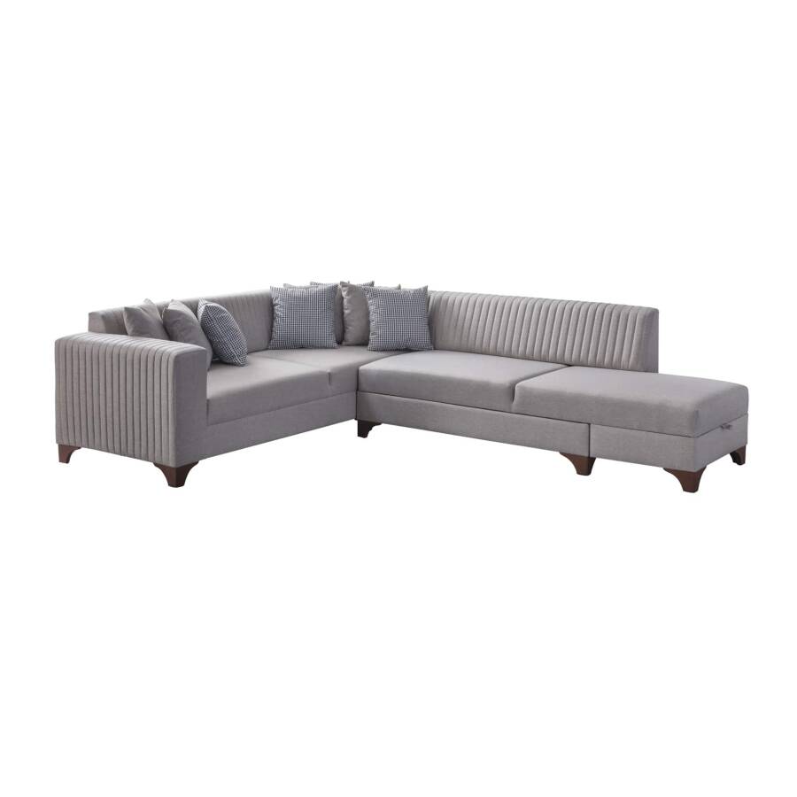 West Künc Divan Dəsti Keten - Krem - 6
