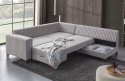West Künc Divan Dəsti Keten - Krem - 2