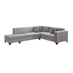 West Künc Divan Dəsti Keten - Krem - 14