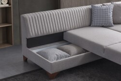 West Künc Divan Dəsti Keten - Krem - 16