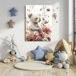 White Teddy Bear Kətan Tablo TB2141 - 3