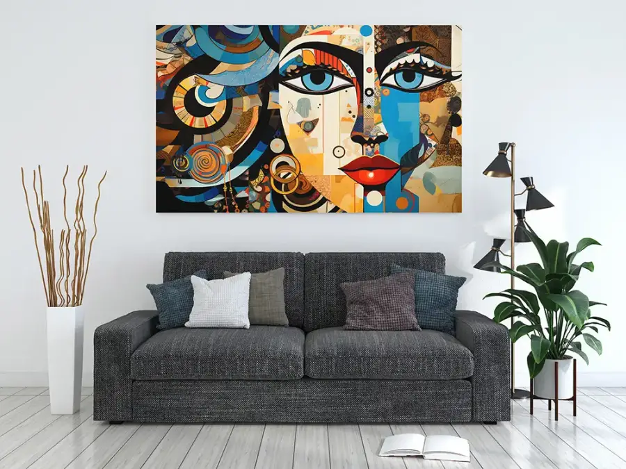 Woman Face Art Abstract Kətan Tablo TB1947 - 1
