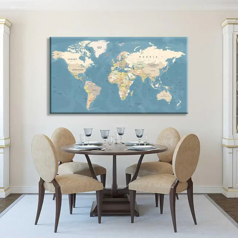 World Map Kətan Tablo TB2115 - 2