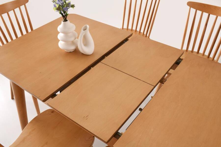 Yakut Kırlangıç Ağaç Açılır Yemek Masa Sandalye Takımı 80x120 - 3