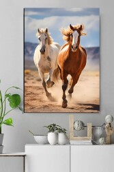 Yarışan Atlar Kətan Tablo - Markaev