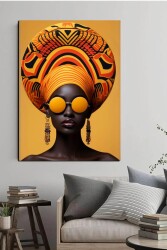 Yellow African Girls Kanvas Tablo - Markaev