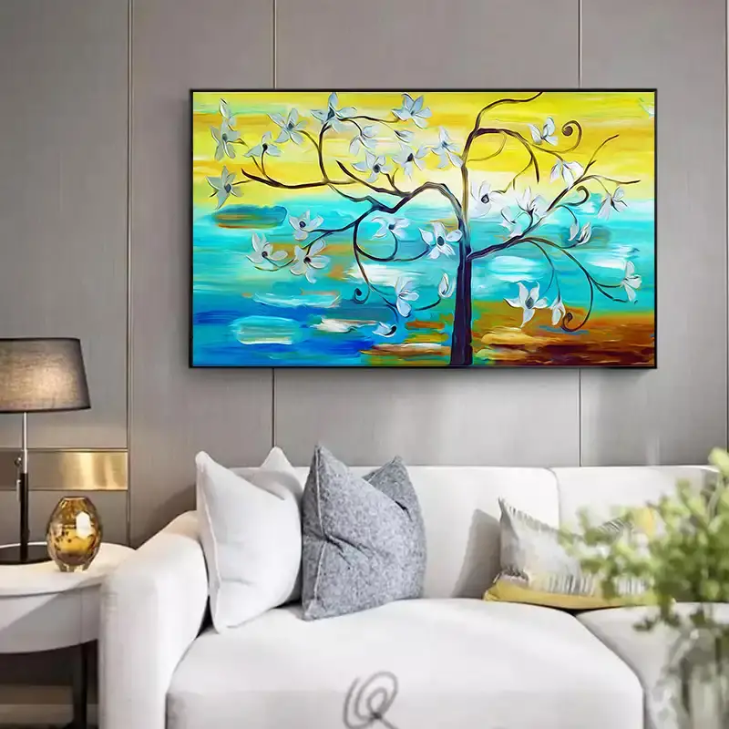 Yellow Flower Oil Painting Kətan Tablo TB1413 - 1