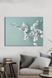 Yeni Açan Sakura Mint Yeşili Kanvas Tablo - Markaev