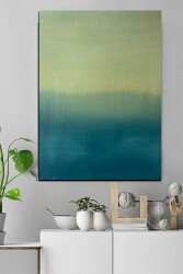 Yeşil Karşıt Tonlar Kətan Tablo - Markaev