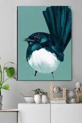 Yeşil Saksağan Kuşu Kətan Tablo - Markaev