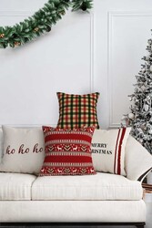 Yılbaşı Christmas Temalı 4'lü Yastıq Üzü1040 - Markaev