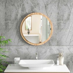 Yuvarlak Güzgü 45 cm - Atkantik Çam - Bluecape (1)