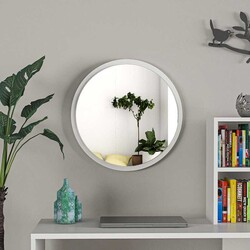 Yuvarlak Güzgü 45 cm - Beyaz - Bluecape