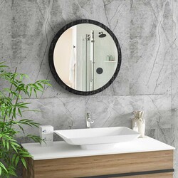 Yuvarlak Güzgü 45 cm - Siyah - Bluecape