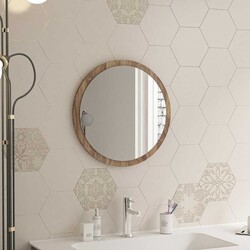 Yuvarlak Güzgü 45 cm - Ceviz - Bluecape