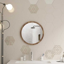 Yuvarlak Güzgü 45 cm - Ceviz - Bluecape (1)