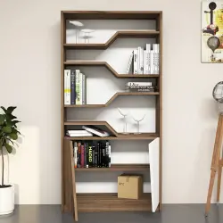 Zayn Kitab Rəfi - Cəviz/Ağ - Modev (1)