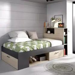 Zebra Bir Nəfərlik Çarpayı - Antrasit/Meşe - Modev (1)