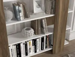 Zoryn Kitab Rəfi - Ağ/Cəviz - 3