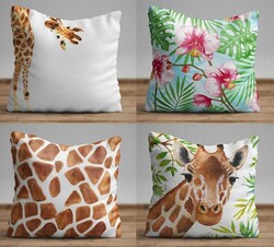 Zürafa Temalı Dörtlü Yastıq Üzü108 - Markaev